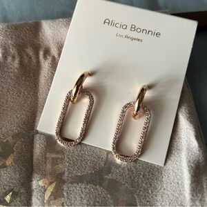 Alicia Bonnie Rose Gold Eva drop earrings w/CZ stones